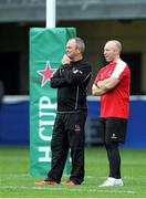 19 October 2013;  Ulster coach Mark Anscombe with assistant coach Neil Doak before the game. Heineken Cup 2013/14, Pool 5, Round 2, Montpellier v Ulster, Stade Yves du Manoir, Montpellier, France. Picture credit: John Dickson / SPORTSFILE