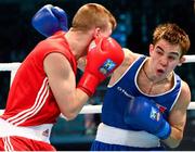 19 October 2013; Michael Conlan, St John Bosco BC, Belfast, representing Ireland, right, exchanges punches with Krisztian Nagy, Hungary, during their Men's Bantamweight 56Kg Last 32 bout. AIBA World Boxing Championships Almaty 2013, Almaty, Kazakhstan. Picture credit: Paul Mohan / SPORTSFILE