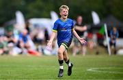 24 August 2025; Kevin Barry of Shannon, Clare, celebrates after scoring his side's second goal during the Boys U12 Soccer match between Shannon, Clare, and Cornageeha, Sligo, at the 2025 Cairn Community Games National Outdoor Team Finals at SETU Running Track and Field in Carlow. Photo by Seb Daly/Sportsfile