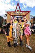 30 August 2025; Festival goers, from left, Tracy Redmond, Siobhan Colleran, Emma Whittle and Orla McGowan, pictured at Heineken® House at Electric Picnic in Stradbally, Laois. Day two of Heineken House® at Electric Picnic kicked off today with a takeover from Irish streetwear brand Emporium dropping limited edition Heineken® x Emporium tees exclusively available at Electric Picnic. The party was kept going with an incredible lineup championing an all Irish talent across the day. Festival goers enjoyed beer foam infusion from its Heineken Studio Foam Tops in Amsterdam. Photo by Ramsey Cardy/Sportsfile