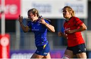 30 August 2025; Clara Dunne of Leinster reacts after giving away possession during the Vodafone Women’s Interprovincial Championship final match between Leinster and Munster at Energia Park in Dublin. Photo by Tyler Miller/Sportsfile
