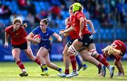 30 August 2025; Katie Whelan of Leinster makes a break during the Vodafone Women’s Interprovincial Championship final match between Leinster and Munster at Energia Park in Dublin. Photo by Shauna Clinton/Sportsfile