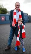 30 August 2025; Frank Feighan TD with his son Macdara, age 5, before the SSE Airtricity Men's Premier Division match between Sligo Rovers and Bohemians at The Showgrounds in Sligo. Photo by Thomas Flinkow/Sportsfile
