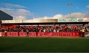 30 August 2025; Bohemians supporters before the SSE Airtricity Men's Premier Division match between Sligo Rovers and Bohemians at The Showgrounds in Sligo. Photo by Thomas Flinkow/Sportsfile