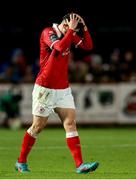 30 August 2025; Seb Quirk of Sligo Rovers reacts to a missed opportunity on goal during the SSE Airtricity Men's Premier Division match between Sligo Rovers and Bohemians at The Showgrounds in Sligo. Photo by Thomas Flinkow/Sportsfile