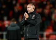 30 August 2025; Bohemians manager Alan Reynolds applauds the supporters after the SSE Airtricity Men's Premier Division match between Sligo Rovers and Bohemians at The Showgrounds in Sligo. Photo by Thomas Flinkow/Sportsfile
