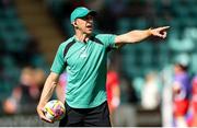 31 August 2025; Ireland head coach Scott Bemand before the Women's Rugby World Cup 2025 Pool C match between Ireland and Spain at Franklin's Gardens in Northampton, England. Photo by Harry Murphy/Sportsfile