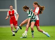 31 August 2025; Action from the match between St Patrick's Athletic and Shamrock Rovers at an EA SPORTS WU17 LOI academy development day at the FAI National Training Centre + National Indoor Arena, National Sports Campus, Dublin. Photo by Piaras Ó Mídheach/Sportsfile