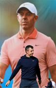2 September 2025; Rory McIlroy of Northern Ireland reacts to a missed putt during a practice round in advance of the Amgen Irish Open Golf Championship 2025 at The K Club in Straffan, Kildare. Photo by Ramsey Cardy/Sportsfile