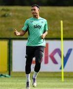 2 September 2025; Adam Idah during a Republic of Ireland training session at the FAI National Training Centre in Abbotstown, Dublin. Photo by Stephen McCarthy/Sportsfile