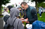 3 September 2025; Former Ulster and Ireland rugby player Tommy Bowe signs autographs for supporters during the Pro AM ahead of the Amgen Irish Open Golf Championship 2025 at The K Club in Straffan, Kildare. Photo by Ramsey Cardy/Sportsfile
