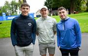 3 September 2025; Kerry gaelic footballer David Clifford, left, Tipperary All-Ireland Hurling winning Captain Ronan Maher, centre, and Kerry gaelic footballer Paudie Clifford during the Pro AM ahead of the Amgen Irish Open Golf Championship 2025 at The K Club in Straffan, Kildare. Photo by Ramsey Cardy/Sportsfile