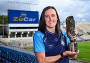 3 September 2025; Dublin star Hannah Tyrrell with her 2025 ZuCar Golden Boot award at Croke Park in Dublin. Hannah’s tally of 6-28 during for the TG4 All-Ireland Senior champions ensured that the Na Fianna player topped the individual scoring charts across the Junior, Intermediate and Senior grades in the All-Ireland series. Photo by Piaras Ó Mídheach/Sportsfile