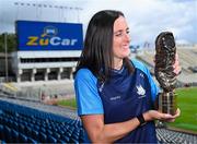 3 September 2025; Dublin star Hannah Tyrrell with her 2025 ZuCar Golden Boot award at Croke Park in Dublin. Hannah’s tally of 6-28 during for the TG4 All-Ireland Senior champions ensured that the Na Fianna player topped the individual scoring charts across the Junior, Intermediate and Senior grades in the All-Ireland series. Photo by Piaras Ó Mídheach/Sportsfile