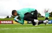 3 September 2025; Goalkeeper Gavin Bazunu during a Republic of Ireland training session at the FAI National Training Centre in Abbotstown, Dublin. Photo by Stephen McCarthy/Sportsfile