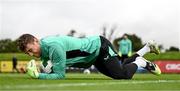 3 September 2025; Goalkeeper Mark Travers during a Republic of Ireland training session at the FAI National Training Centre in Abbotstown, Dublin. Photo by Stephen McCarthy/Sportsfile