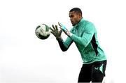3 September 2025; Goalkeeper Gavin Bazunu during a Republic of Ireland training session at the FAI National Training Centre in Abbotstown, Dublin. Photo by Stephen McCarthy/Sportsfile