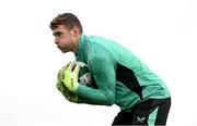 3 September 2025; Goalkeeper Mark Travers during a Republic of Ireland training session at the FAI National Training Centre in Abbotstown, Dublin. Photo by Stephen McCarthy/Sportsfile