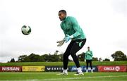 3 September 2025; Goalkeeper Gavin Bazunu during a Republic of Ireland training session at the FAI National Training Centre in Abbotstown, Dublin. Photo by Stephen McCarthy/Sportsfile