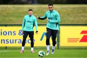 5 September 2025; Adam Idah during a Republic of Ireland training session at the FAI National Training Centre in Abbotstown, Dublin. Photo by Stephen McCarthy/Sportsfile