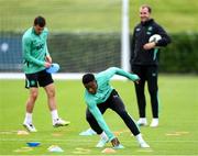 5 September 2025; Chiedozie Ogbene during a Republic of Ireland training session at the FAI National Training Centre in Abbotstown, Dublin. Photo by Stephen McCarthy/Sportsfile