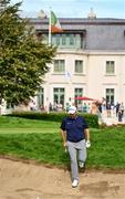 5 September 2025; Shane Lowry of Ireland goes to play out of a bunker at the 10th green during day two of the Amgen Irish Open Golf Championship 2025 at The K Club in Straffan, Kildare. Photo by Ramsey Cardy/Sportsfile
