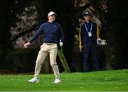 5 September 2025; Rory McIlroy of Northern Ireland watches his shot on the 10th fairway during day two of the Amgen Irish Open Golf Championship 2025 at The K Club in Straffan, Kildare. Photo by Ramsey Cardy/Sportsfile