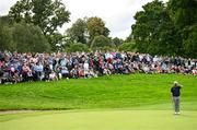 5 September 2025; Shane Lowry of Ireland is watched by a large gallery on the 12th green during day two of the Amgen Irish Open Golf Championship 2025 at The K Club in Straffan, Kildare. Photo by Ramsey Cardy/Sportsfile