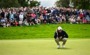 5 September 2025; Rory McIlroy of Northern Ireland lines up a putt on the 12th green during day two of the Amgen Irish Open Golf Championship 2025 at The K Club in Straffan, Kildare. Photo by Ramsey Cardy/Sportsfile