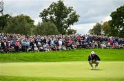 5 September 2025; Rory McIlroy of Northern Ireland lines up a putt on the 12th green during day two of the Amgen Irish Open Golf Championship 2025 at The K Club in Straffan, Kildare. Photo by Ramsey Cardy/Sportsfile
