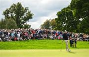 5 September 2025; Rory McIlroy of Northern Ireland awaits his putt on the 12th green during day two of the Amgen Irish Open Golf Championship 2025 at The K Club in Straffan, Kildare. Photo by Ramsey Cardy/Sportsfile