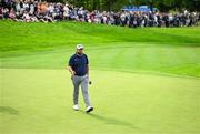 5 September 2025; Shane Lowry of Ireland acknowledges the gallery on the 12th green during day two of the Amgen Irish Open Golf Championship 2025 at The K Club in Straffan, Kildare. Photo by Ramsey Cardy/Sportsfile