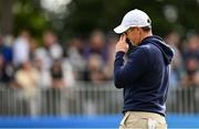 5 September 2025; Rory McIlroy of Northern Ireland reacts after a putt on the 13th green during day two of the Amgen Irish Open Golf Championship 2025 at The K Club in Straffan, Kildare. Photo by Ramsey Cardy/Sportsfile
