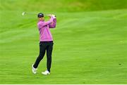 5 September 2025; Adrien Saddier of France watches his shot from the 15th fairway during day two of the Amgen Irish Open Golf Championship 2025 at The K Club in Straffan, Kildare. Photo by Ramsey Cardy/Sportsfile