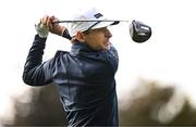 5 September 2025; Joakim Lagergren of Sweden watches his drive on the ninth tee box during day two of the Amgen Irish Open Golf Championship 2025 at The K Club in Straffan, Kildare. Phoot by Seb Daly/Sportsfile