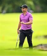 5 September 2025; Adrien Saddier of France after finishing his round on the 18th green during day two of the Amgen Irish Open Golf Championship 2025 at The K Club in Straffan, Kildare. Photo by Ramsey Cardy/Sportsfile
