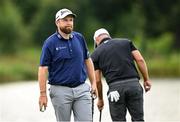 5 September 2025; Shane Lowry of Ireland after fiishing his round on the 18th green during day two of the Amgen Irish Open Golf Championship 2025 at The K Club in Straffan, Kildare. Photo by Ramsey Cardy/Sportsfile