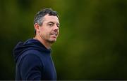 5 September 2025; Rory McIlroy of Northern Ireland reacts after finishing his round on the 18th green during day two of the Amgen Irish Open Golf Championship 2025 at The K Club in Straffan, Kildare. Photo by Seb Daly/Sportsfile
