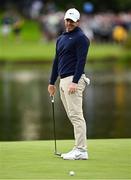 5 September 2025; Rory McIlroy of Northern Ireland reacts to his putt on the 18th green during day two of the Amgen Irish Open Golf Championship 2025 at The K Club in Straffan, Kildare. Photo by Seb Daly/Sportsfile