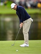 5 September 2025; Rory McIlroy of Northern Ireland putts on the 18th green during day two of the Amgen Irish Open Golf Championship 2025 at The K Club in Straffan, Kildare. Photo by Seb Daly/Sportsfile