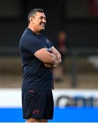 5 September 2025; Munster head coach Clayton McMillan before the pre-season friendly match between Gloucester and Munster at Kingsholm Stadium in Gloucester, England. Photo by Patrick Khachfe/Sportsfile