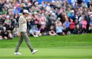 6 September 2025; Alfredo Garcia-Heredia of Spain celebrates holing an eagle putt on the 18th green during day three of the Amgen Irish Open Golf Championship 2025 at The K Club in Straffan, Kildare. Photo by Ramsey Cardy/Sportsfile