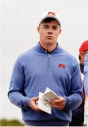 6 September 2025; Stuart Grehan of Great Britain and Ireland on the fourth hole during the Saturday Foursomes on day one of the 50th Walker Cup at Cypress Point Club in California, USA. Photo by Brian Spurlock/Sportsfile