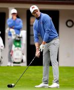 6 September 2025; Stuart Grehan of Great Britain and Ireland prepares to hit his drive on the first hole during the Saturday Foursomes on day one of the 50th Walker Cup at Cypress Point Club in California, USA. Photo by Brian Spurlock/Sportsfile