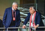 6 September 2025; Hungarian Football Association president Sándor Csányi, left, and Prime Minister of Hungary Viktor Orban before the FIFA World Cup 2026 Group F qualifying match between Republic of Ireland and Hungary at the Aviva Stadium in Dublin. Photo by Ben McShane/Sportsfile
