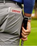 6 September 2025; A detailed view of the yardage book of Stuart Grehan of Great Britain and Ireland as he prepares to play his tee shot on the third hole during the Saturday Foursomes on day one of the 50th Walker Cup at Cypress Point Club in California, USA. Photo by Brian Spurlock/Sportsfile
