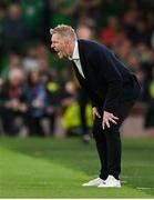6 September 2025; Republic of Ireland head coach Heimir Hallgrimsson reacts during the FIFA World Cup 2026 Group F qualifying match between Republic of Ireland and Hungary at the Aviva Stadium in Dublin. Photo by Stephen McCarthy/Sportsfile