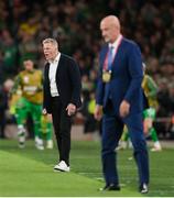 6 September 2025; Republic of Ireland head coach Heimir Hallgrimsson reacts during the FIFA World Cup 2026 Group F qualifying match between Republic of Ireland and Hungary at the Aviva Stadium in Dublin. Photo by Stephen McCarthy/Sportsfile