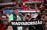 6 September 2025; A Hungary supporter before the FIFA World Cup 2026 Group F qualifying match between Republic of Ireland and Hungary at the Aviva Stadium in Dublin. Photo by Seb Daly/Sportsfile