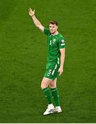 6 September 2025; Jake O'Brien of Republic of Ireland during the FIFA World Cup 2026 Group F qualifying match between Republic of Ireland and Hungary at the Aviva Stadium in Dublin. Photo by Piaras Ó Mídheach/Sportsfile